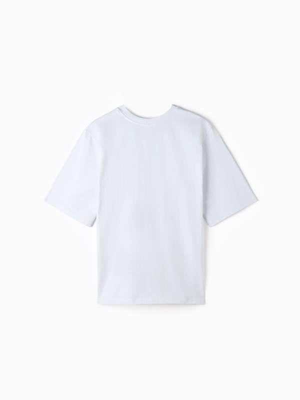 Футболка женская MINAKU OVERSIZE FIT: цвет белый, р-р 52