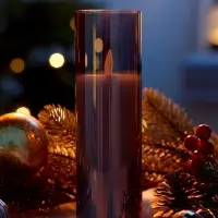 Светодиодная свеча "Серебристая" 16х5.5 см, AAx2 (не в компл.), Т/БЕЛЫЙ