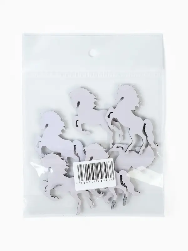 Декор "Лошадки" на клеевой основе, цвет графит, набор 6 шт.