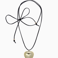 Портупея-чокер-кулон &laquo;Сердечко&raquo; гладкое, трансформер, цвет золото, 150 см