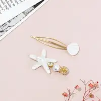 Набор для волос "Морская звезда" (1 зажим, 1 невидимка) 7 см, белый