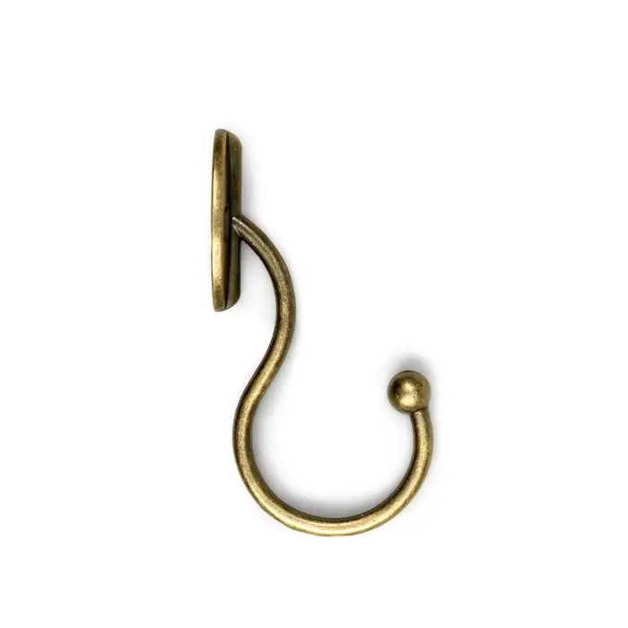 Крючок мебельный ТУНДРА TKO019, однорожковый, бронза