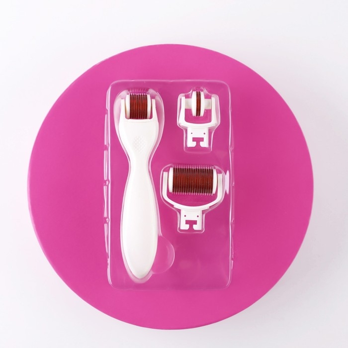 Массажер мезороллер &laquo;Вдохновляй красотой&raquo;, со сменными насадками, 10 х 17 см