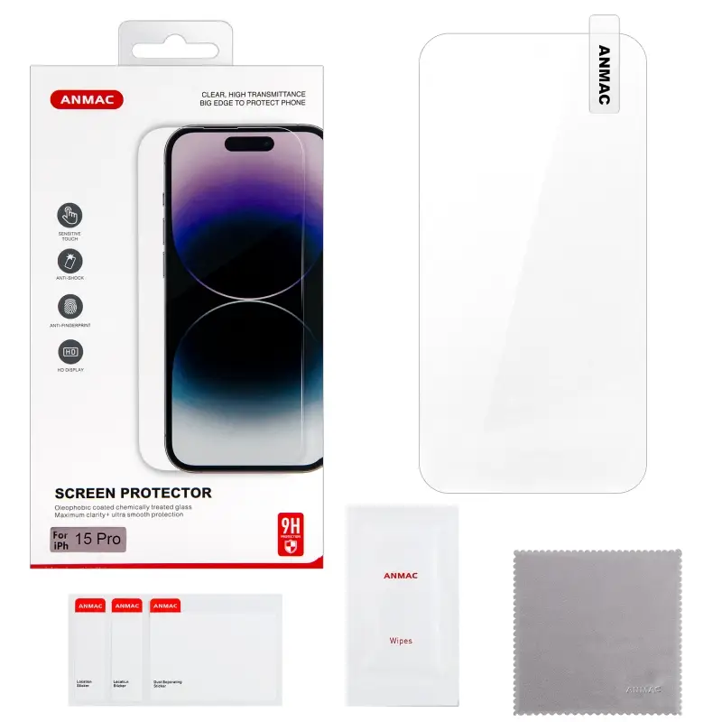 Защитное стекло iPh 15 Pro 2.5D Clear ANMAC Арт.1137452