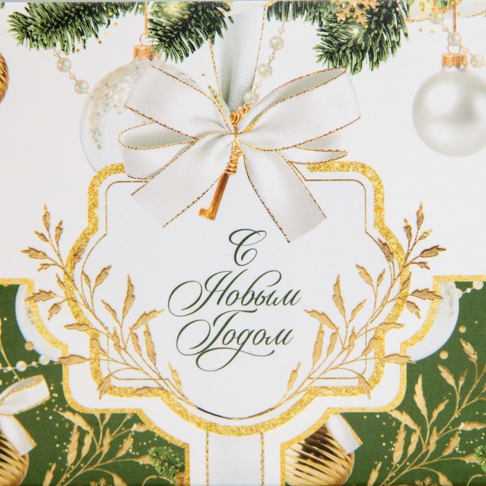 Коробка для капкейка &laquo;Бело-золотой&raquo;, 23 х 16 х 10 см, Новый год