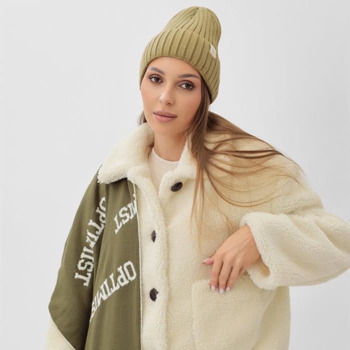 Шарф женский двусторонний MIST зеленый/молочный, размер 47*226см Шарф женский двусторонний MIST зеленый/молочный, размер 47*226см