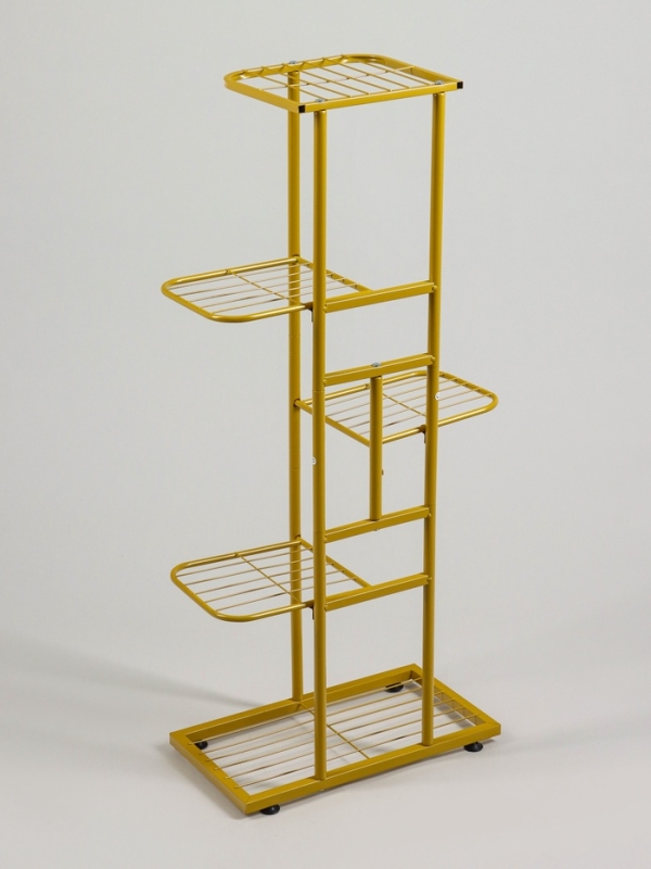 Подставка для цветов Greengo, 5 полок, 44 &times; 22 &times; 95 см, напольная, металл, цвет золотой