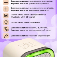 Караоке детское беспроводное, 2 микрофона, bluetooth, 5 режимов подсветки, звук, свет, бежевый