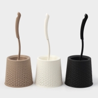 Ёршик для унитаза &laquo;Практик. Ротанг&raquo;, 14&times;14&times;40 см, с подставкой, МИКС