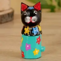 Сувенир "Кот в кастрюльке" дерево 4х4х10 см