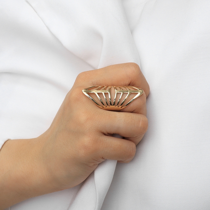 Кольцо металл &laquo;Тренд&raquo; пики, цвет золото, размер 18