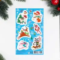 Наклейки новогодние &laquo;Лесные обитатели&raquo;, 10&times;16 см