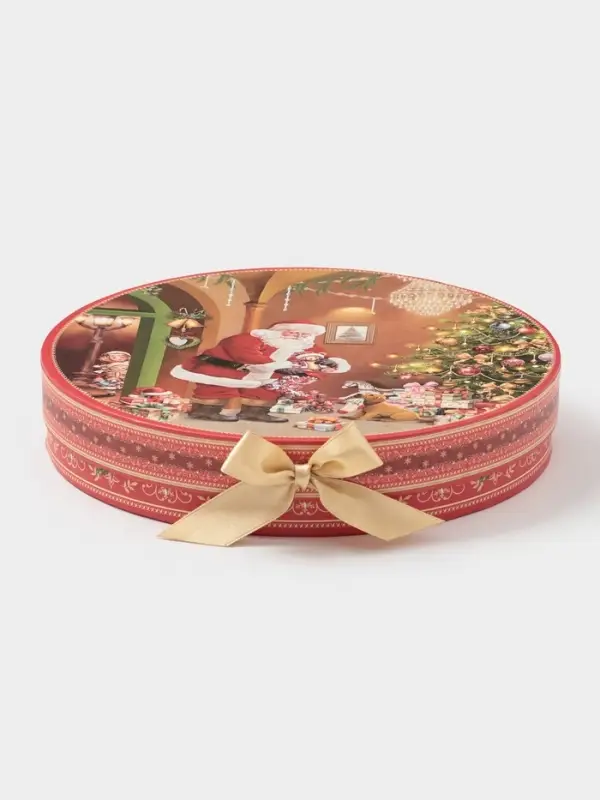 Набор тарелок новогодних &laquo;Ночь чудес&raquo;, 2 шт., d=19 см, керамика, подарочная упаковка, разноцветный