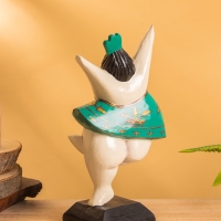 Фигурка на подставке "Балерина" дерево, цв. зелёный, 14х8х25 см