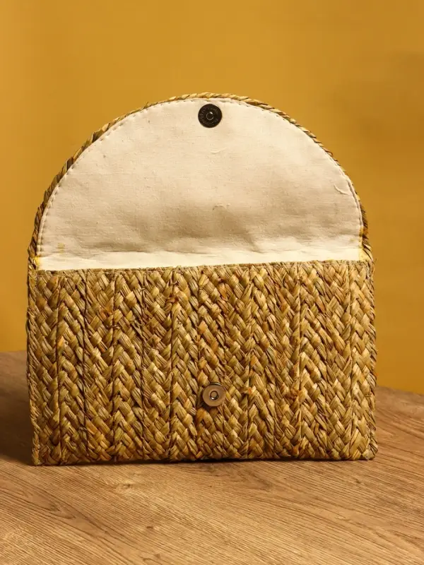 Сумка клатч плетёная из сиграсса 26х16х3 см, цв. бежевый