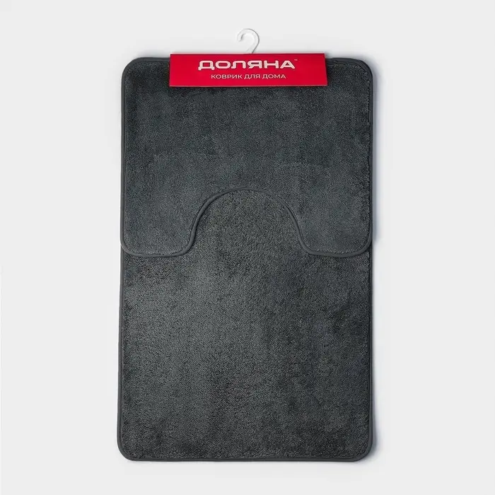 Коврики для ванной и туалета Доляна &laquo;Софт&raquo;, 2 шт: 40&times;50 см, 50&times;80 см, цвет серый
