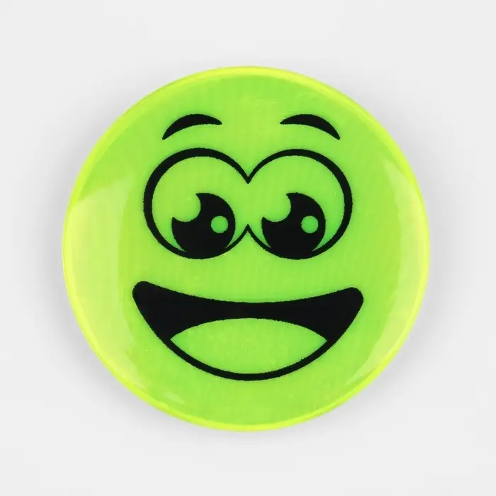 Светоотражающий значок &laquo;Удивлённый смайл&raquo;, d=5.8 см, жёлтый