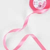 Лента атласная, 12 мм, 23&plusmn;1 м, насыщенно-розовая №05
