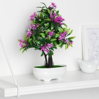 Бонсай в горшке "Деревце яркое" 10х20 см, микс