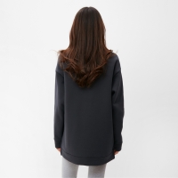 Свитшот удлиненный женский с начёсом MIST Cozy style, графит, размер 50