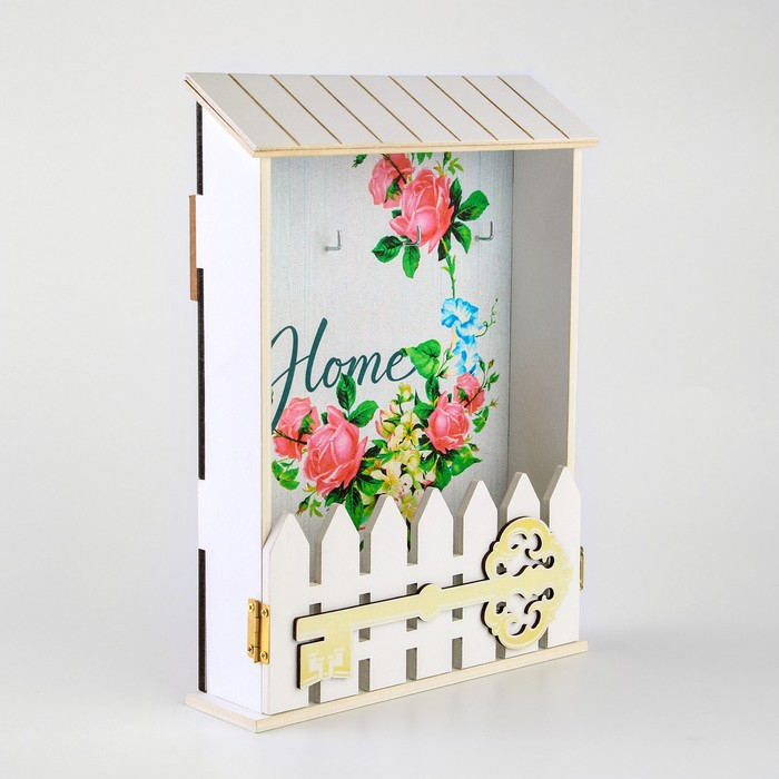 Ключница настенная &laquo;Home&raquo;, цветы, 22,5 х 30,5 х 5,7 см.