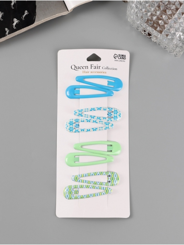 Невидимка для волос Невидимка для волос "Флора" (набор 8 шт) цветы узоры, 5 см, микс