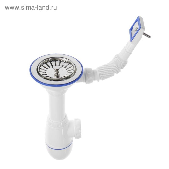 Сифон для мойки Unicorn B410, 3 1/2 Сифон для мойки Unicorn B410, 3 1/2"х40 мм, с прямоугольным переливом