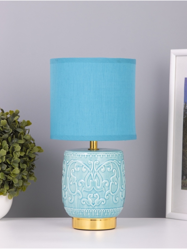 Лампа настольная "Юдзу" 1х40Вт Е14 голубой 15х15х30см