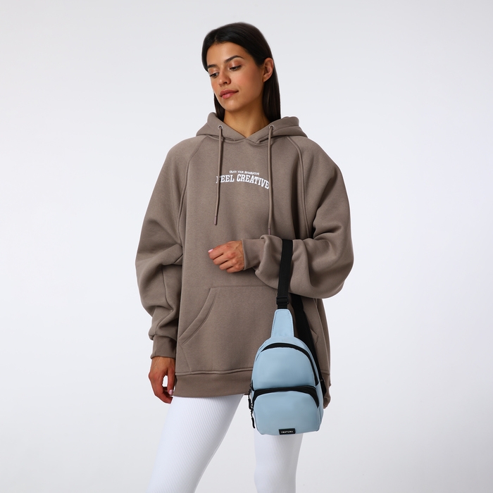 Сумка-слинг на молнии TEXTURA, наружный карман, цвет голубой Сумка-слинг на молнии TEXTURA, наружный карман, цвет голубой