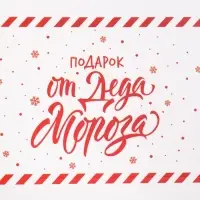 Коробка для кондитерских изделий с пластиковой крышкой &laquo;Подарок от Деда Мороза&raquo;, 10.5 х 21 х 3 см