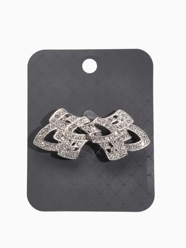 Зажим для кардигана "Ажур", винтажные пики, цвет белый в серебре