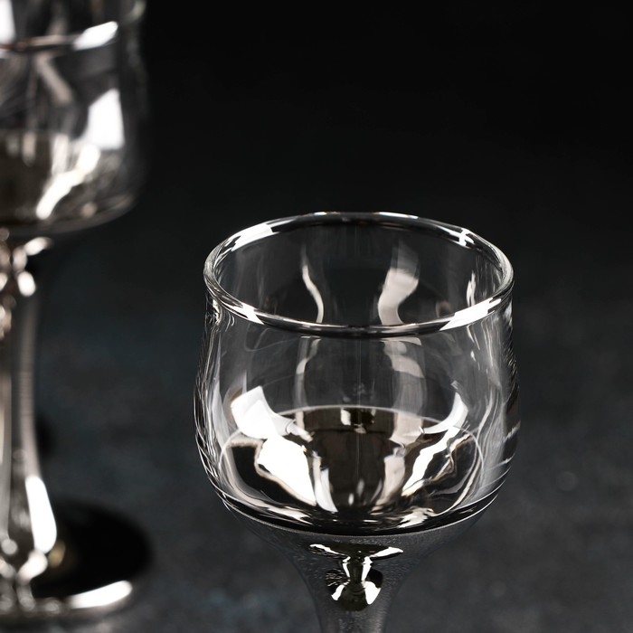 Набор рюмок &laquo;Поло&raquo;, 55 мл, 6 шт, цвет серебряный