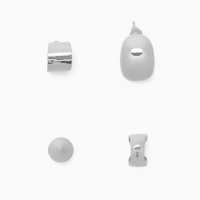 Набор серьги и каффы 4 шт. «Фигуры» объёмные, цвет серебро Набор серьги и каффы 4 шт. «Фигуры» объёмные, цвет серебро