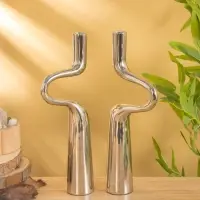 Подсвечники "Сплетение" (набор 2 шт) 11х6х34 см, алюминий