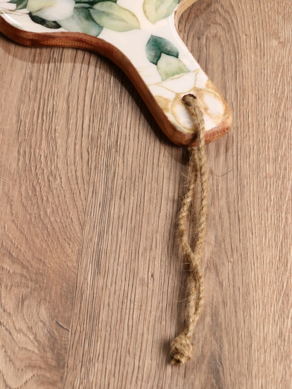 Доска разделочная прямоугольная "Листья" дерево манго 41х18 см