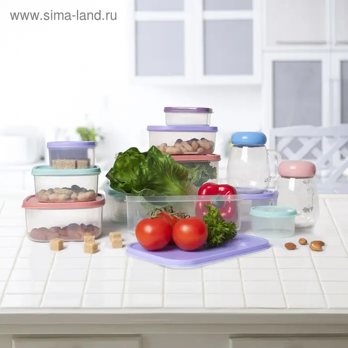 Контейнер круглый Доляна, пищевой, 150 мл, прозрачный, крышка бирюзовая