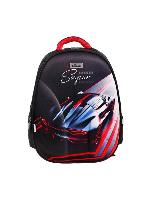 Рюкзак каркасный школьный, 39 х 30 х 14 см, Calligrata "Черный стиль"