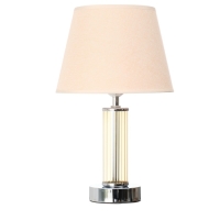 Лампа настольная "Арабеска" 1х40Вт Е27 хром/бежевый 22х22х36см