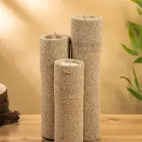 Свеча в бамбуке тройная, 15&times;15&times;30 см, 100 мл, песочная