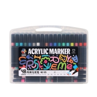 Набор маркеров акриловых 48 цветов в пластиковом пенале Набор маркеров акриловых 48 цветов в пластиковом пенале