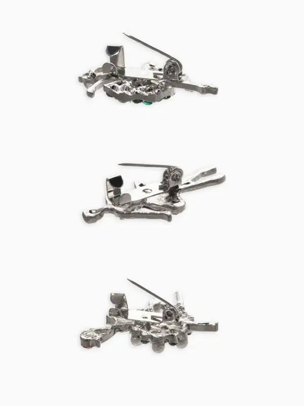 Броши "Балеринки" (набор 3шт), цвет микс в серебре