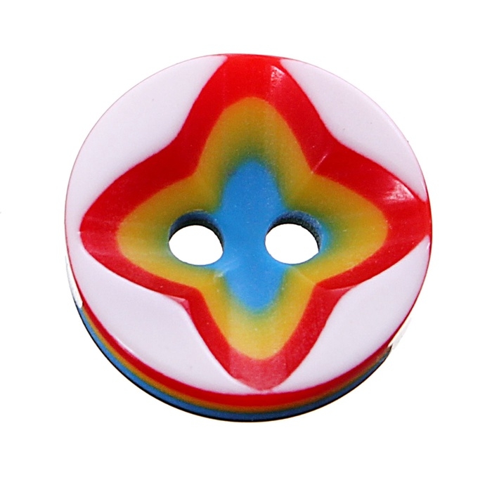 Набор пуговиц  пластик 2 прокола "Цветочек" d = 13 мм, 50 шт