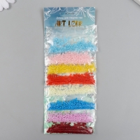 Бисер круглый размер 12/0 "Разноцветный" 8 цветов х 5 грамм 20х8 см