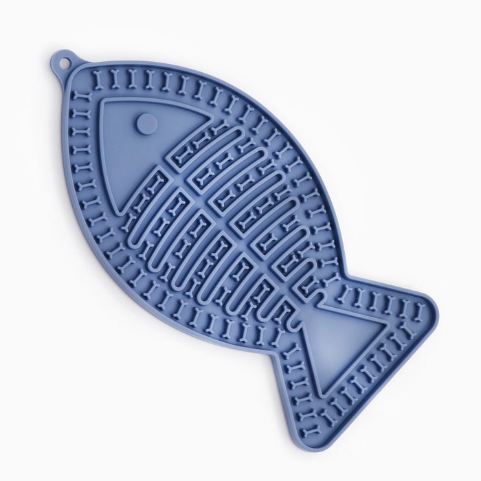 Коврик для лизания на присосках 20 х 10 см, синий