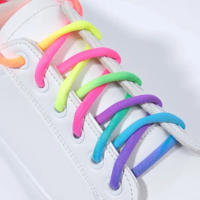 Шнурки для обуви, пара, круглые, d=5 мм, 110 см, разноцветные