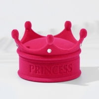 Футляр бархатный под кулон/кольцо «Корона», 5,5×5,5×4,5, цвет розовый, вставка белая Футляр бархатный под кулон/кольцо «Корона», 5,5×5,5×4,5, цвет розовый, вставка белая