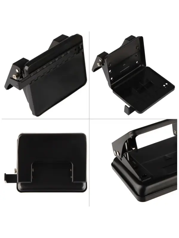 Дырокол 20л метал OfficeSpace,линейка, черный