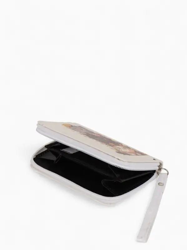 Кошелек дет 07-01-01 Июнь2527 кот, 12*1,5*9 см, 2 отд+отд/молн, д/карт, белый