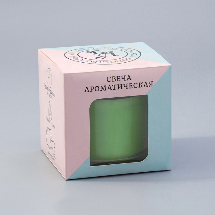 Свеча ГИГАНТ ароматическая в стакане Свеча ГИГАНТ ароматическая в стакане "Яблоко с корицей", соевый воск, 10х10 см