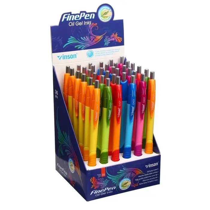 Ручка шариковая, автоматическая Vinson Easy, 0.7 мм, стержень масляный синий, МИКС